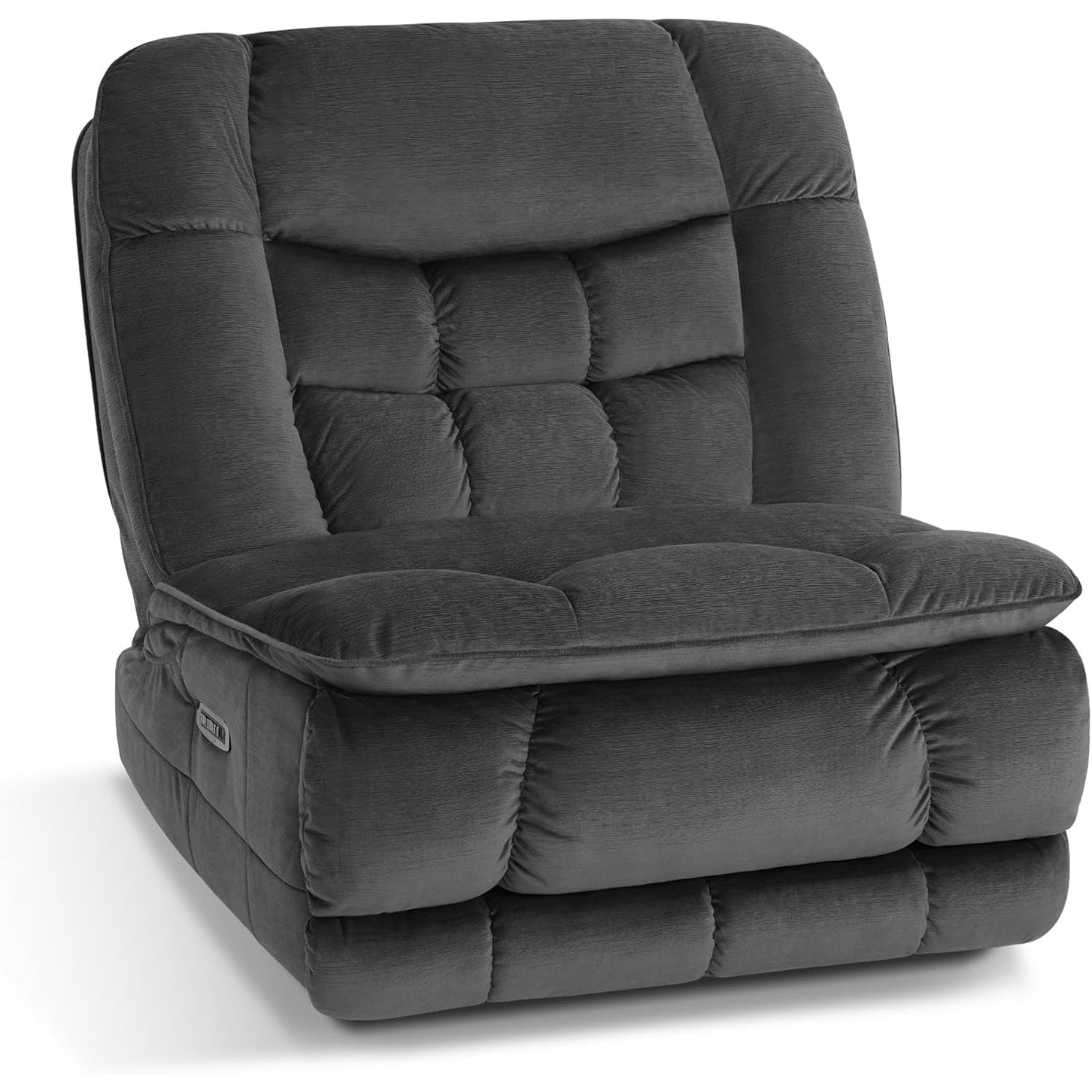MCombo Oversized Dual Motor Armless Power Rocker Recliner Chair, Zeroarms Recliner Perfect for Living Room Fabric PR607