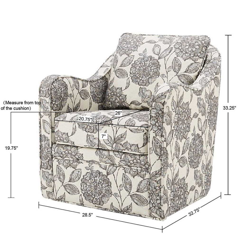 Madison Park Betty Upholstered Swivel Curved Armchair