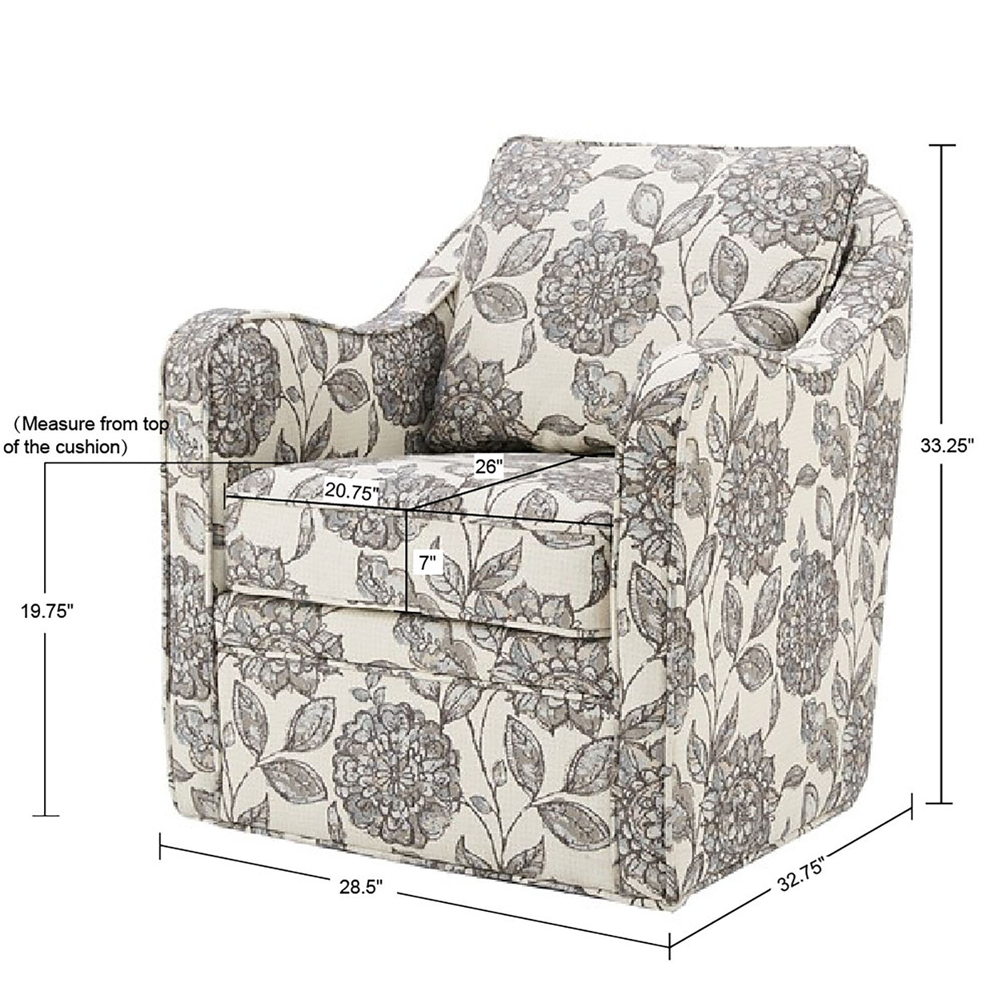 Madison Park Betty Upholstered Swivel Curved Armchair