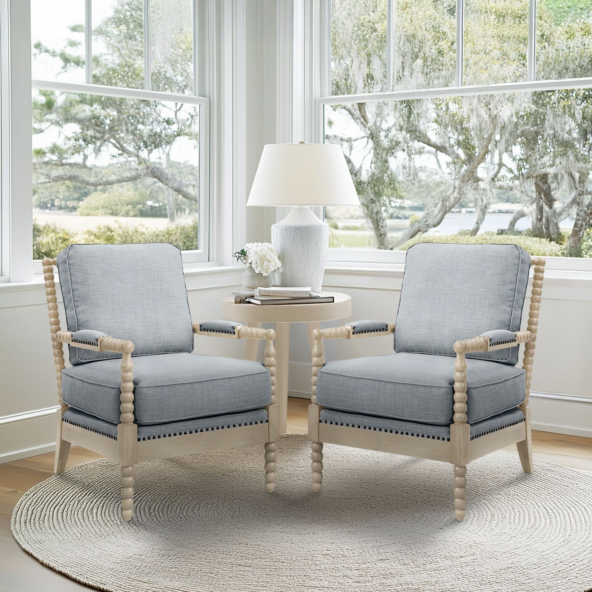 Madison Park Donohue Turned Wood Frame Armchair