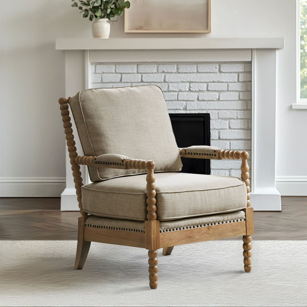Madison Park Donohue Turned Wood Frame Armchair