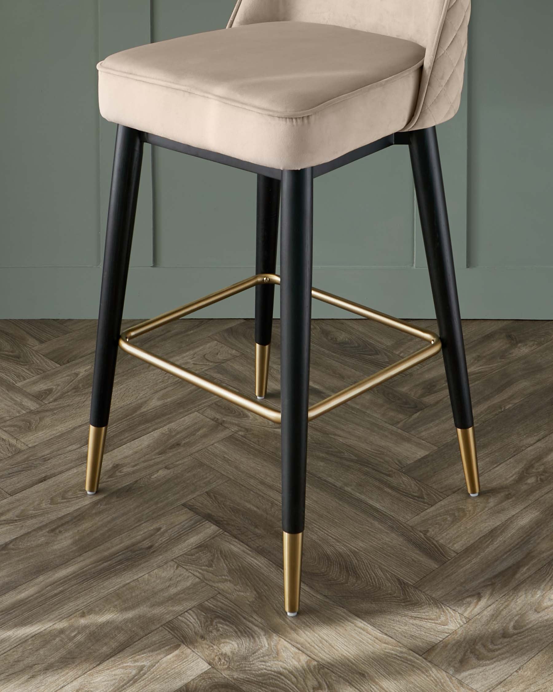 Mae Champagne Velvet Bar stool