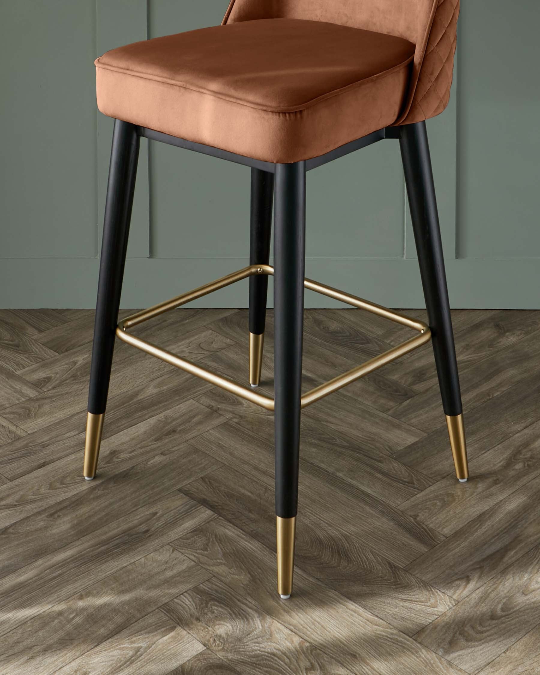 Mae Rust Velvet Bar stool