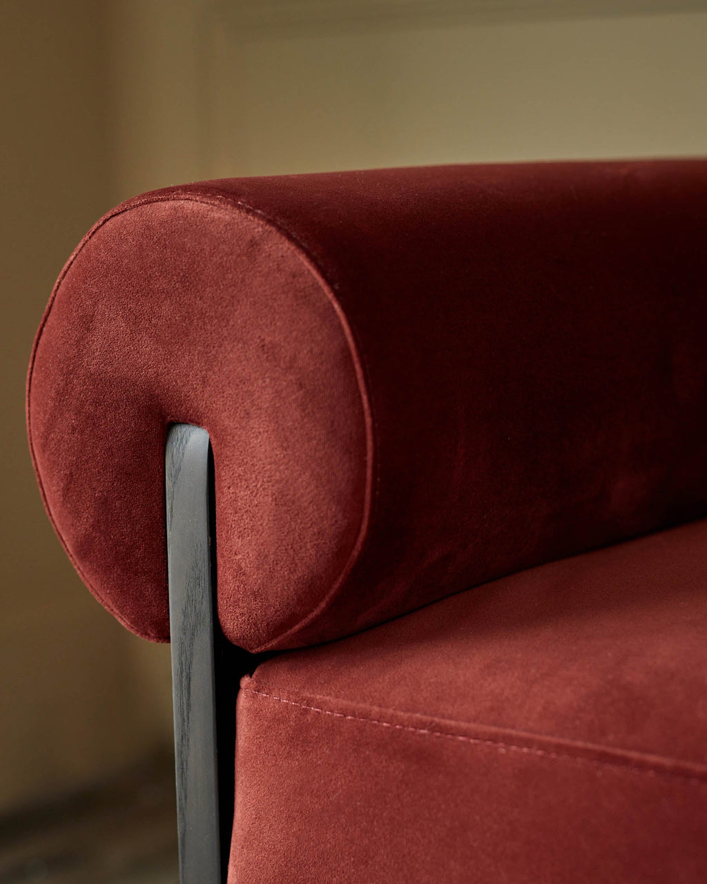 Maeve toffee red velvet day bed bench