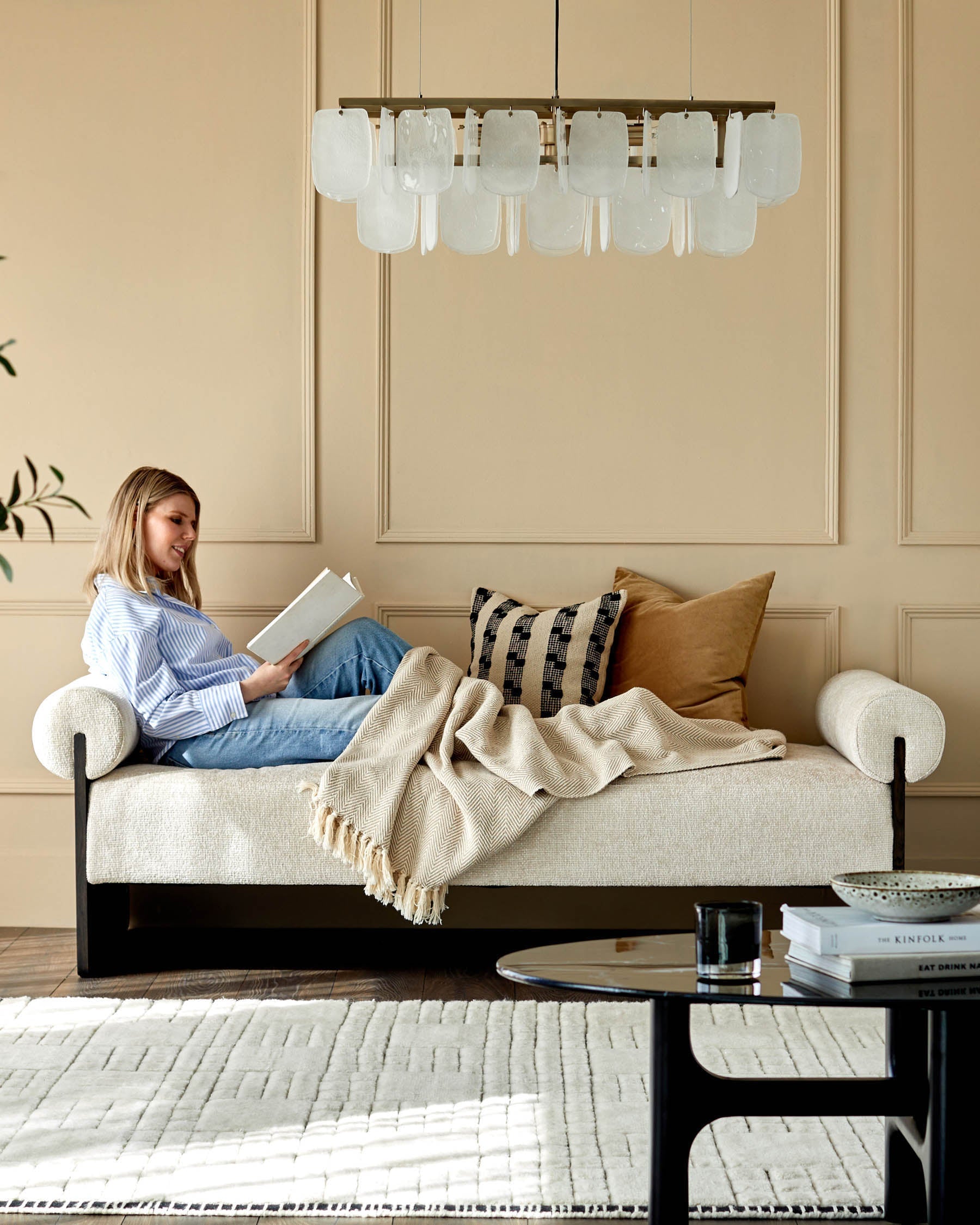 Maeve natural fabric day bed bench