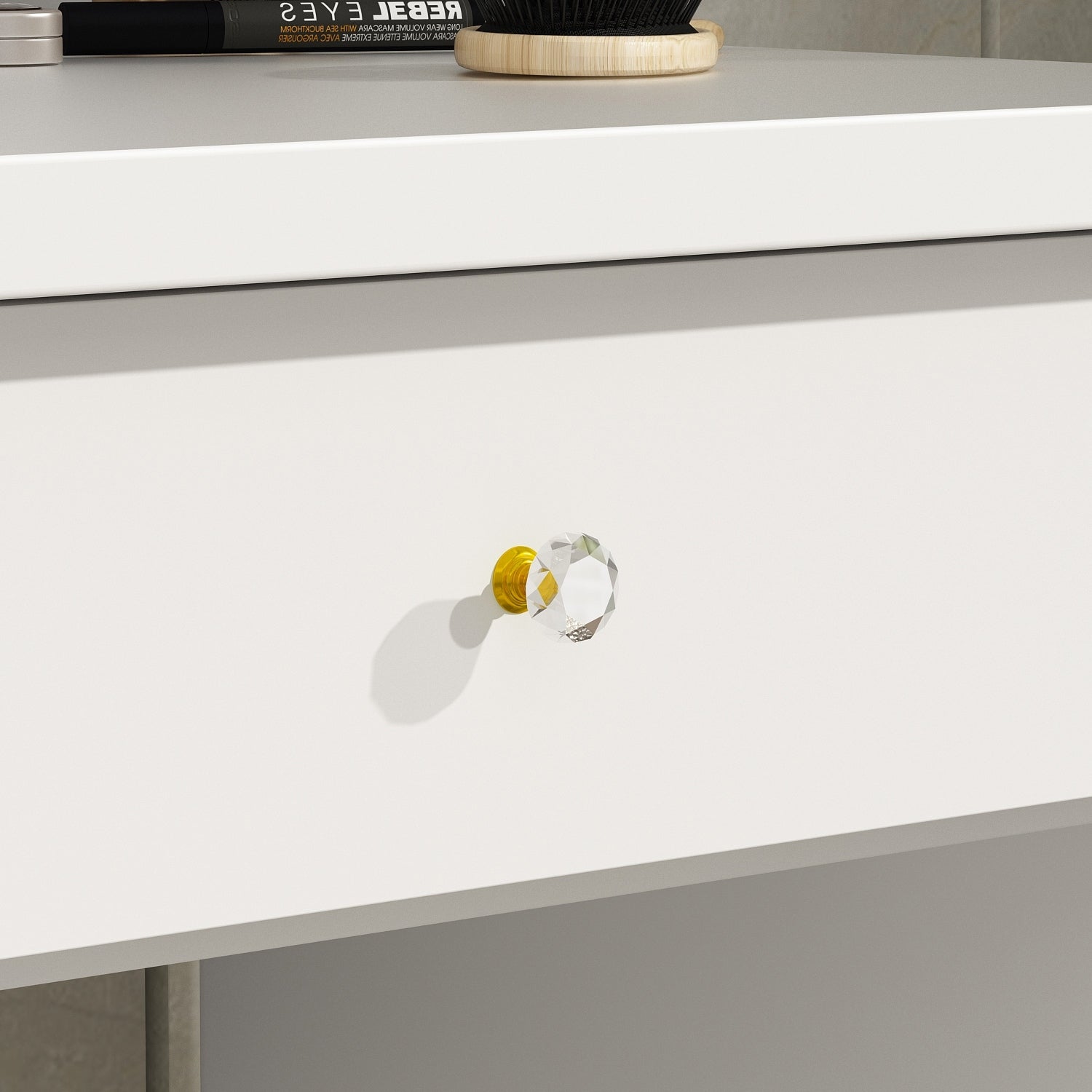 Makeup Vanity Set Table With LED Light &Mirror & Stool