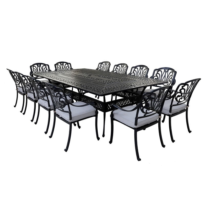 Manasquan 13-piece Gunmetal Aluminum Dining Set by Havenside Home