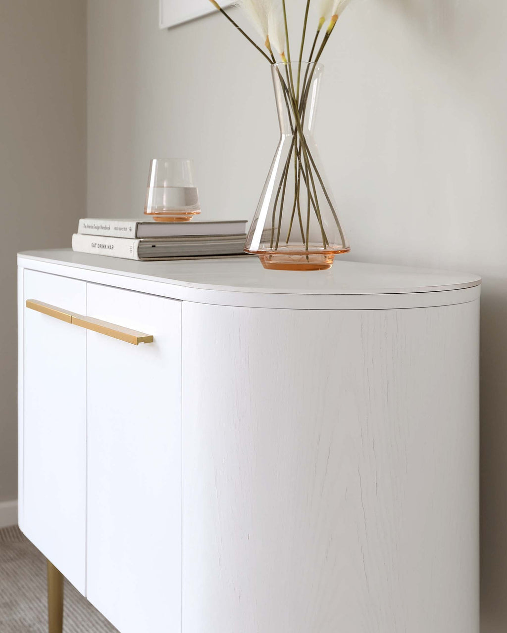 Manhattan White Oak and Marbled Ceramic Small Sideboard