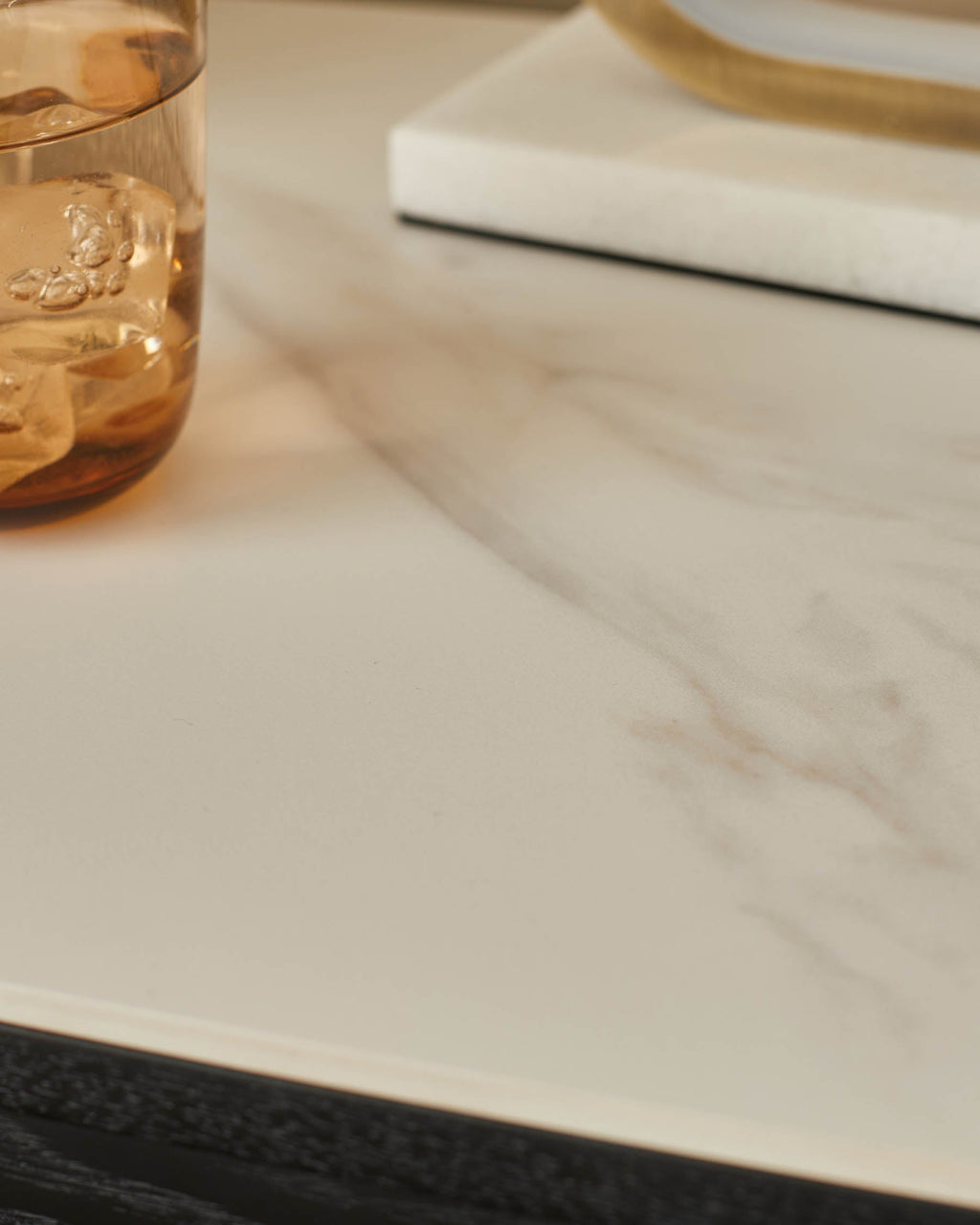 Manhattan white ceramic 2 drawer bedside table