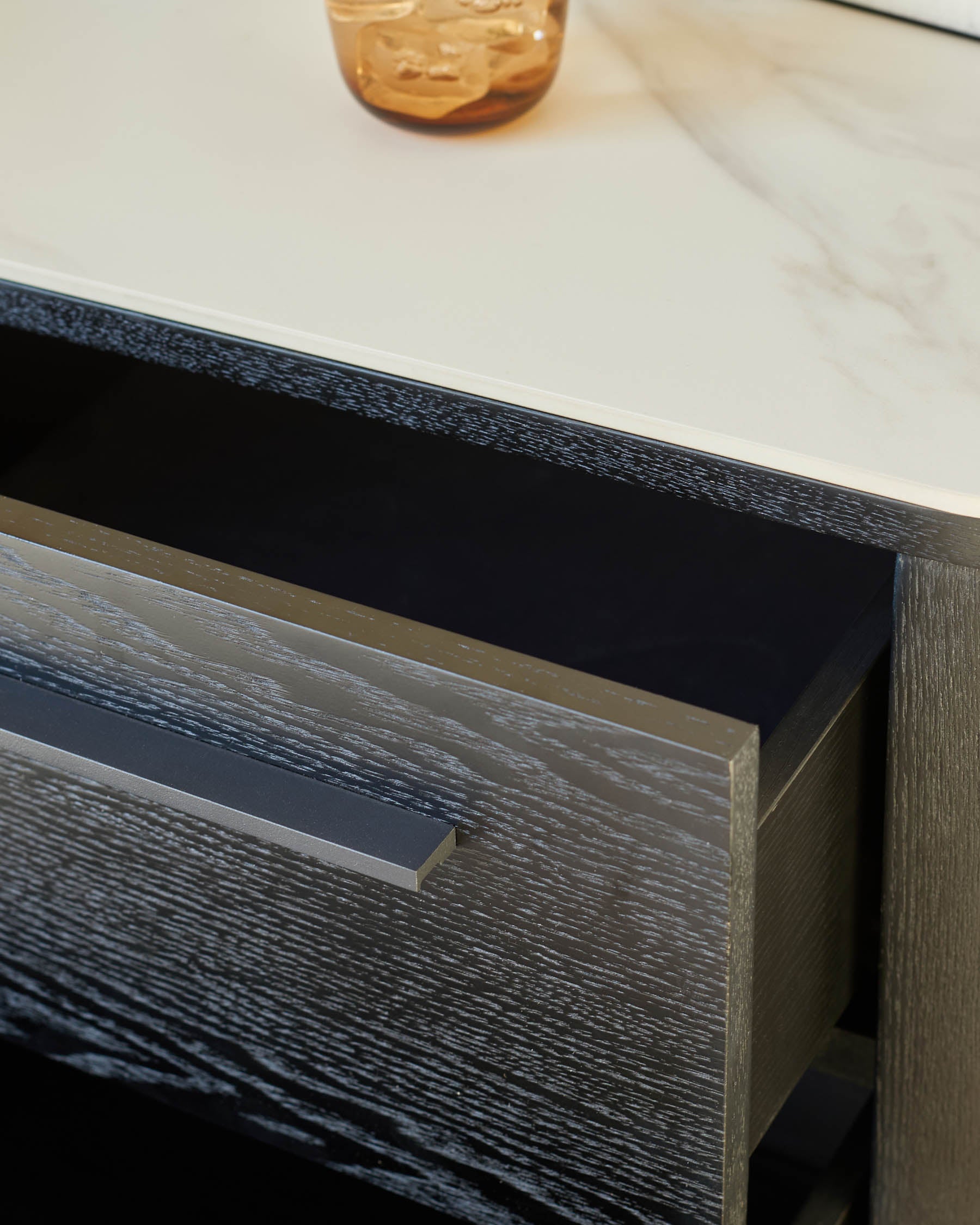 Manhattan white ceramic 2 drawer bedside table