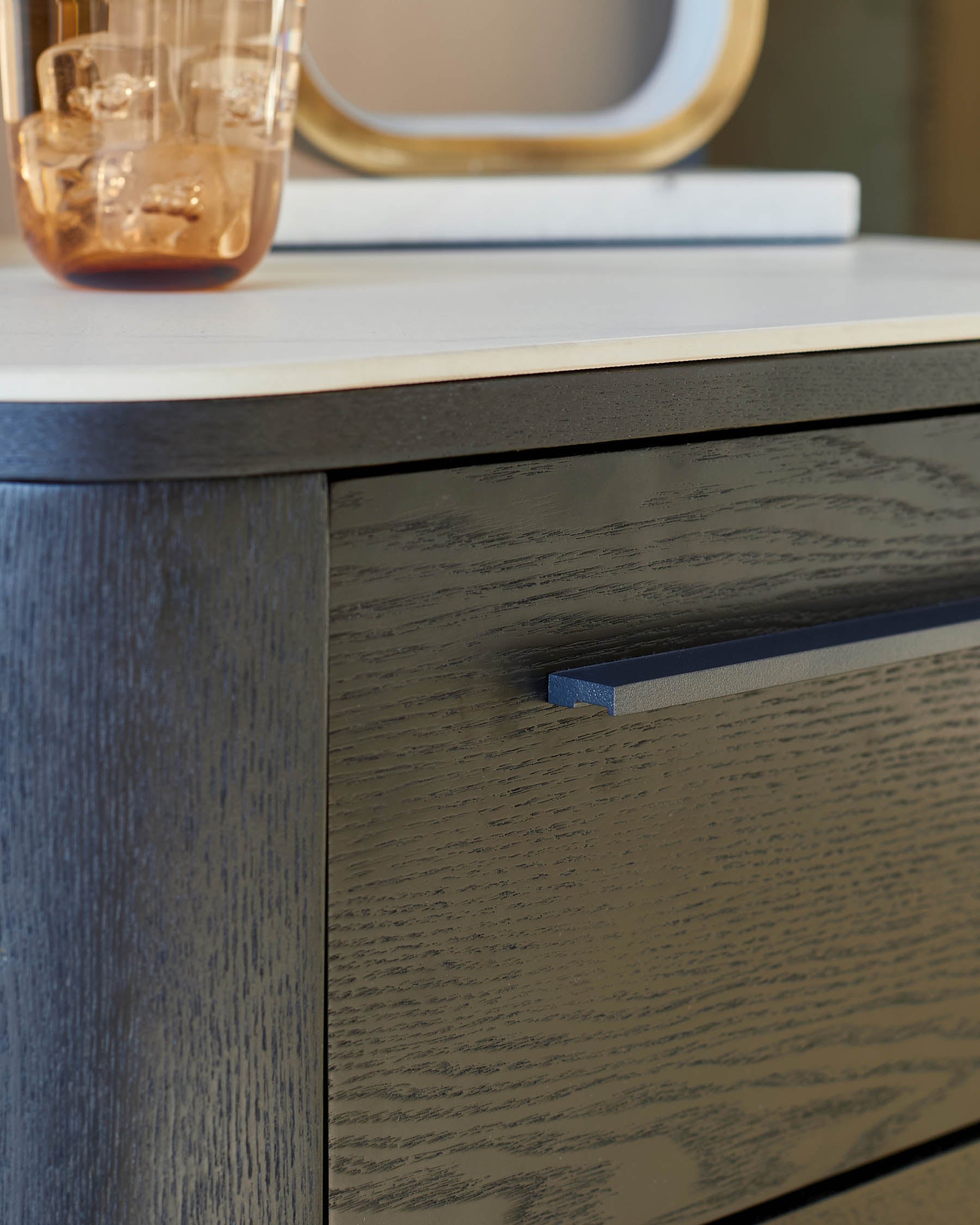 Manhattan white ceramic 2 drawer bedside table