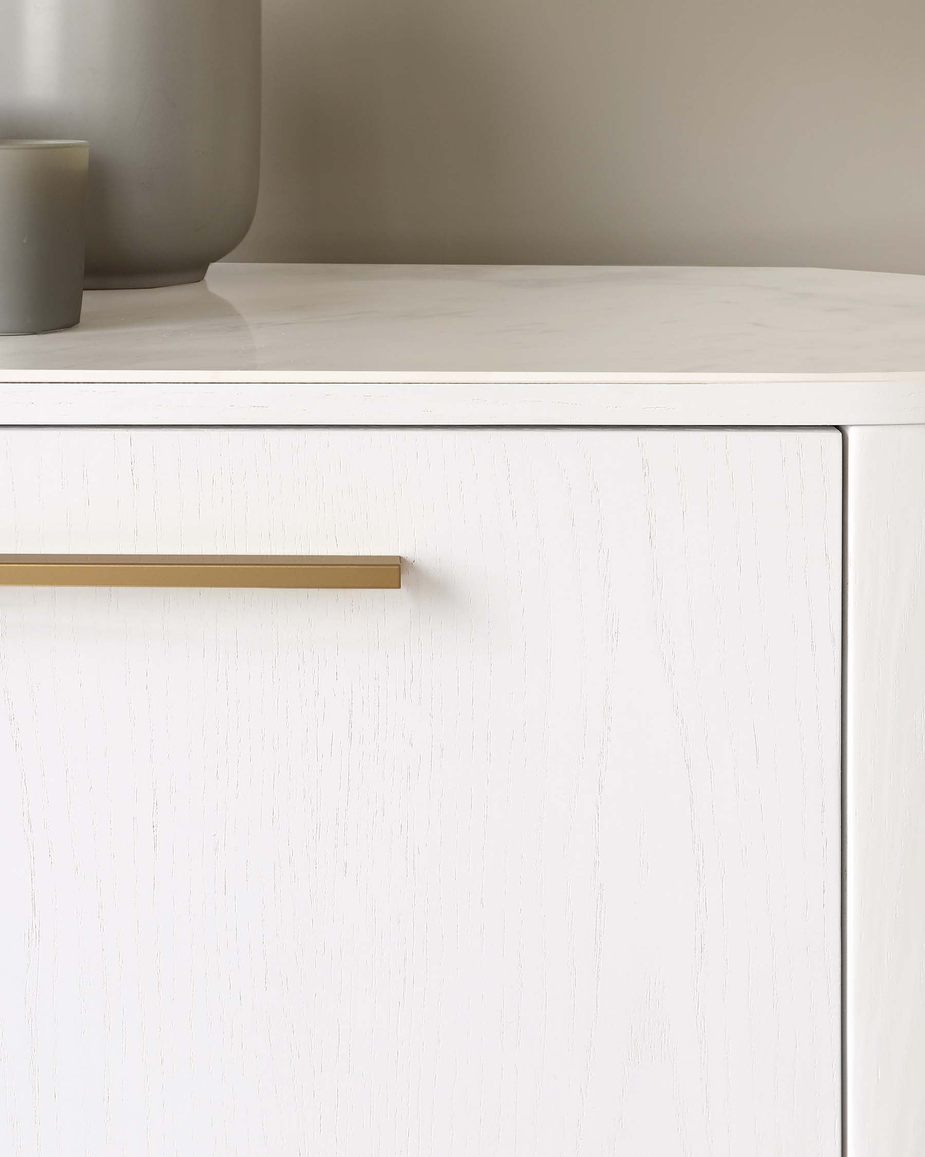 Manhattan White Oak and Marbled Ceramic Large Sideboard