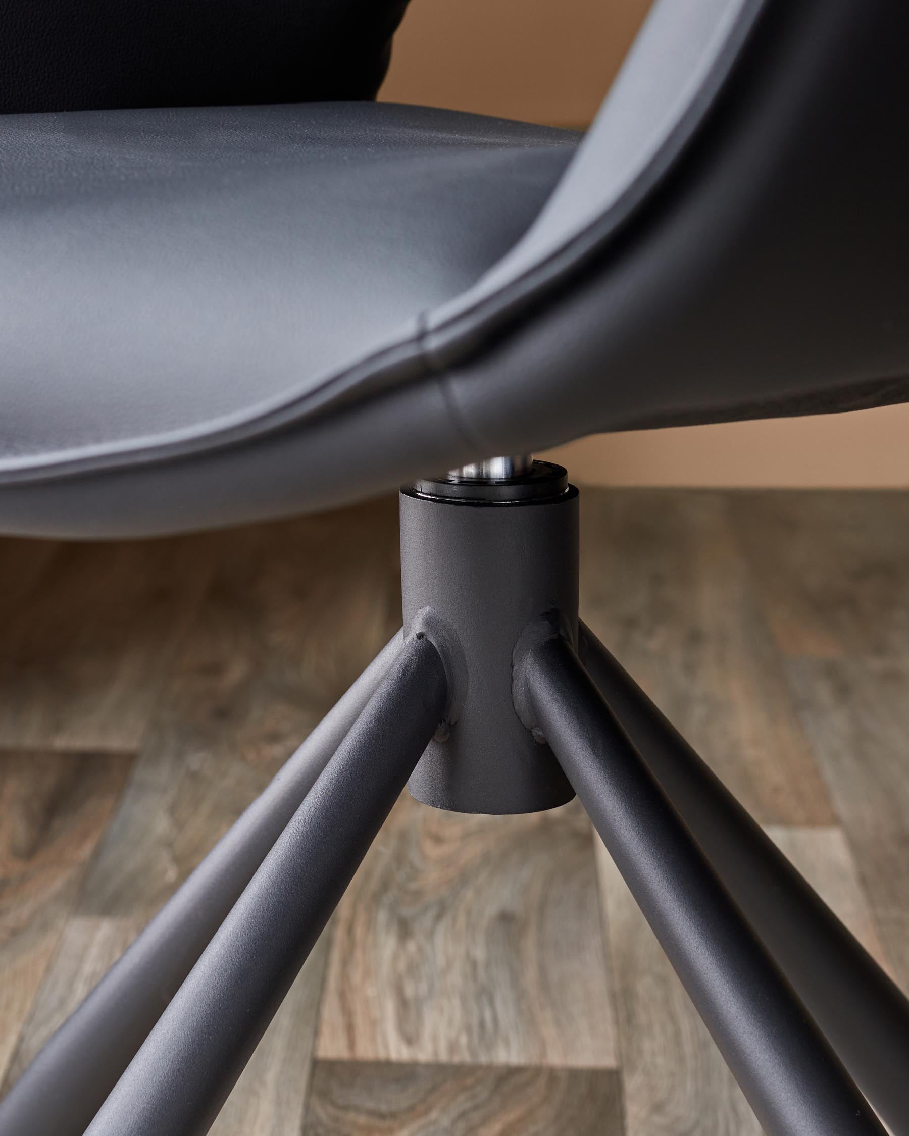 Marlow black faux leather swivel dining chair