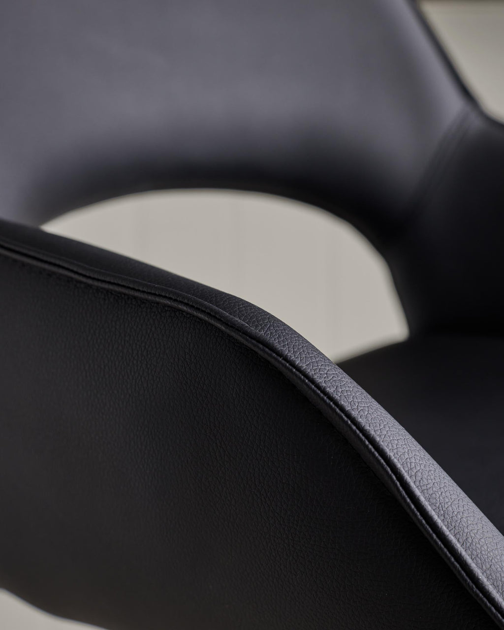 Marlow black faux leather swivel bar stool