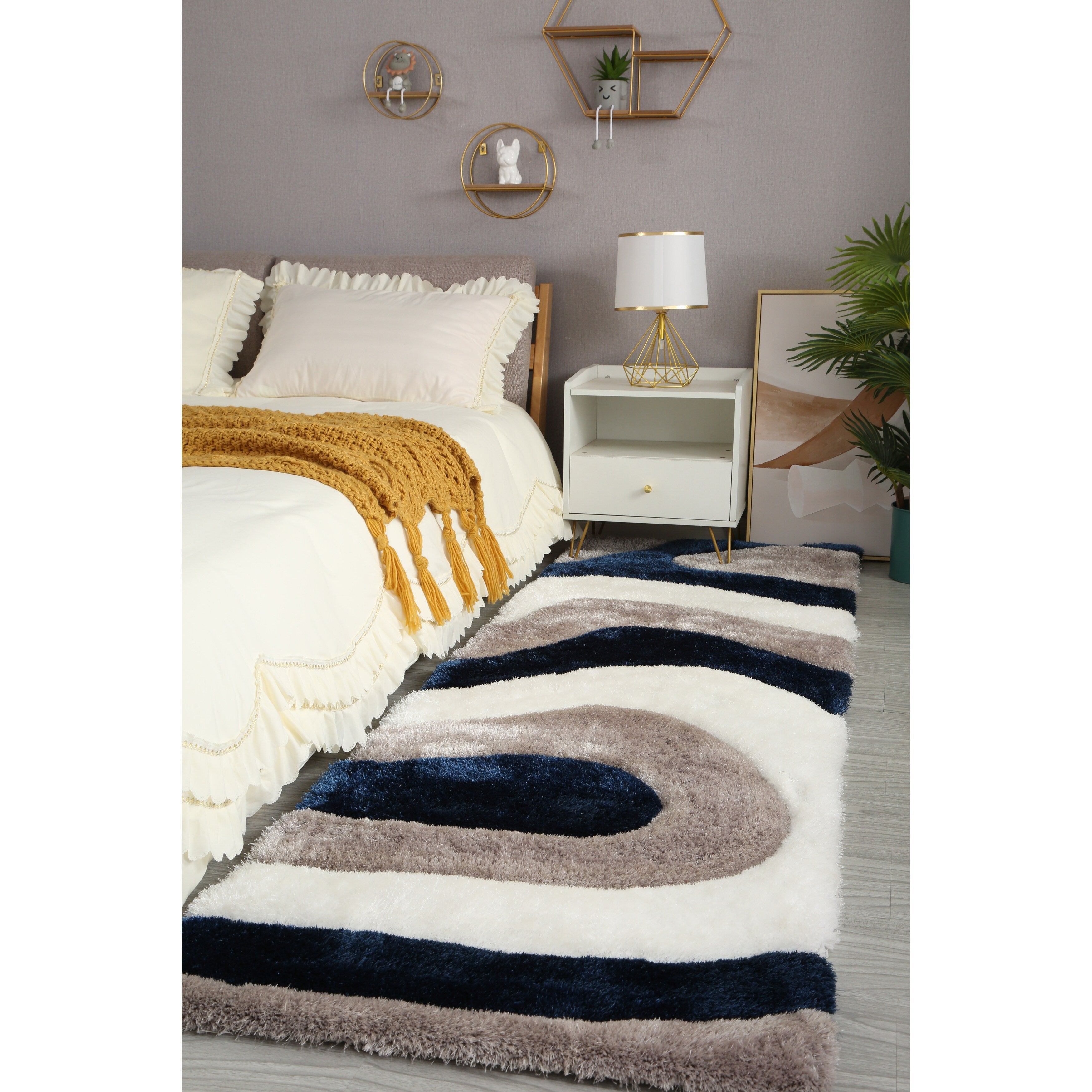 Mateos Shag Abstract Designed Area Rug