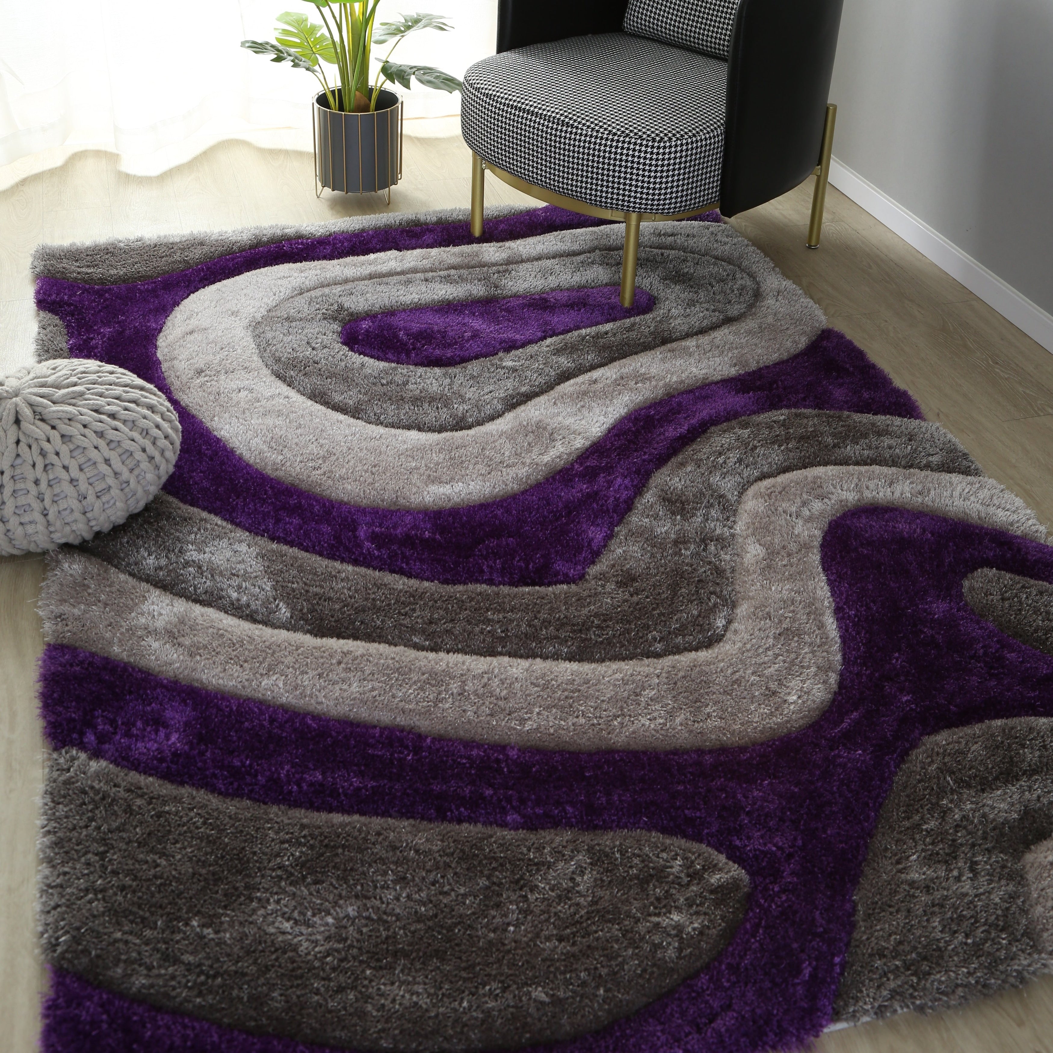 Mateos Shag Abstract Designed Area Rug