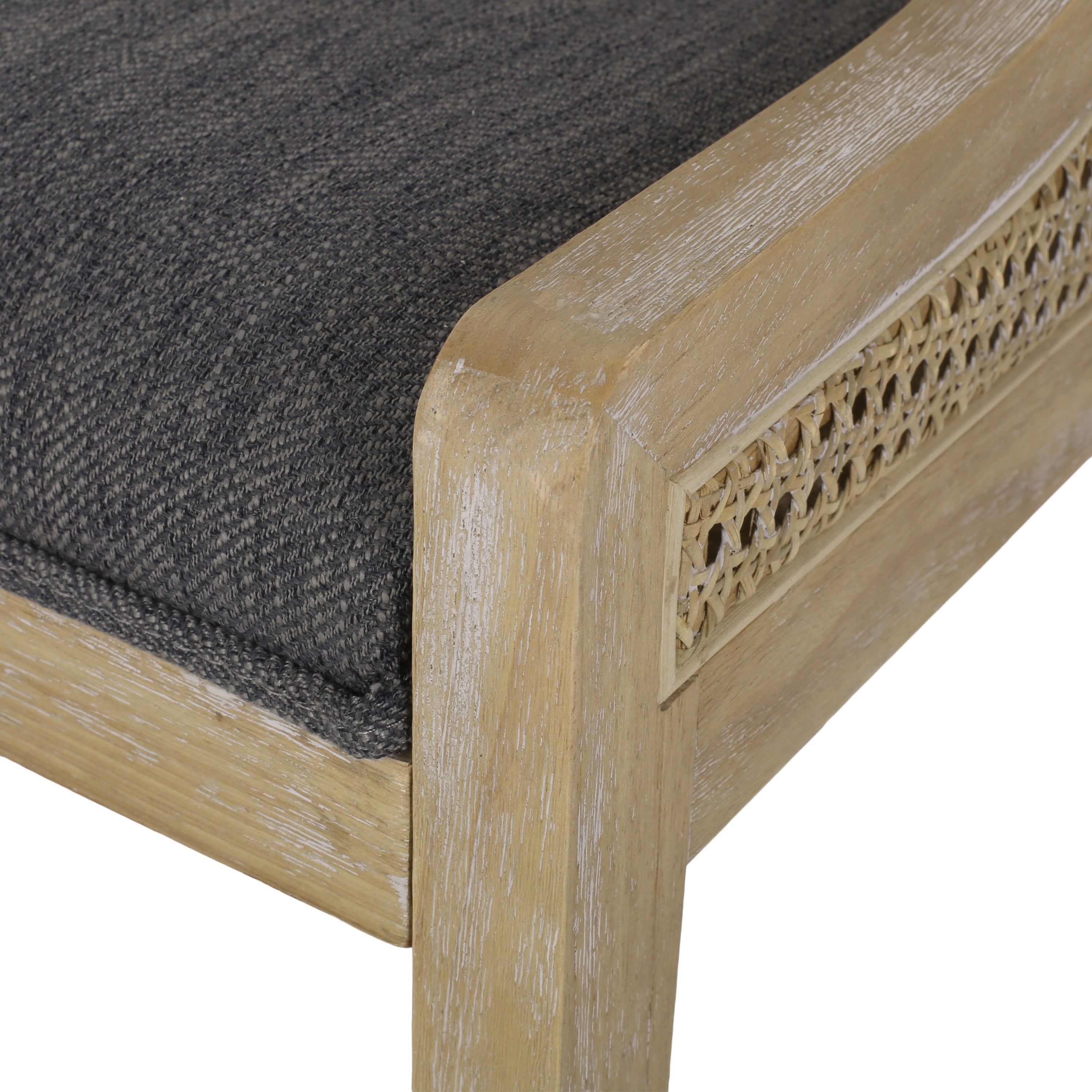 Maurers Cane and Wood Upholstered Dining Chairs (Set of 2) by Christopher Knight Home