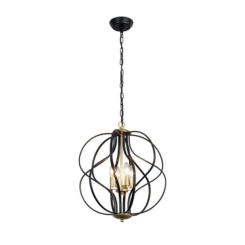 Maxax 4 - Light Unique Geometric Chandelier Wrought Iron Accents - 17.7*17.3*17.3