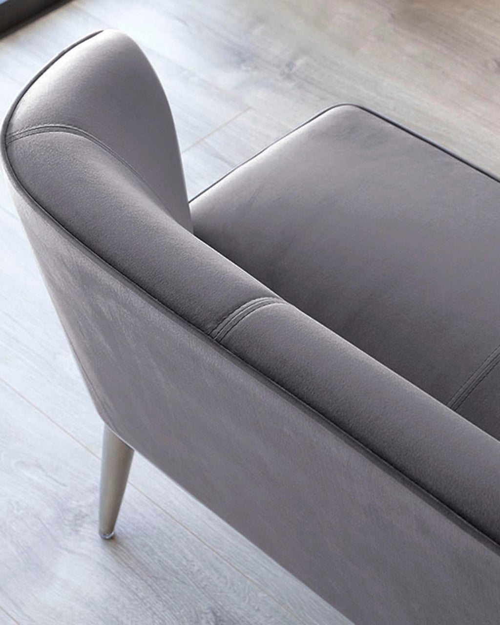 Mellow Dark Grey Velvet 3 Seater Bench With Backrest