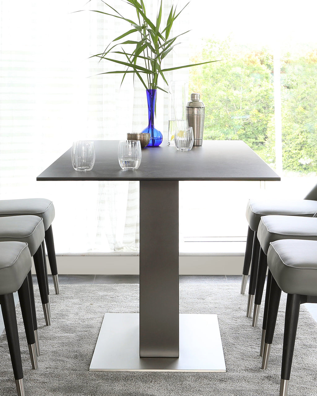 Mia Dark Grey Ceramic 6 Seater Dining Table