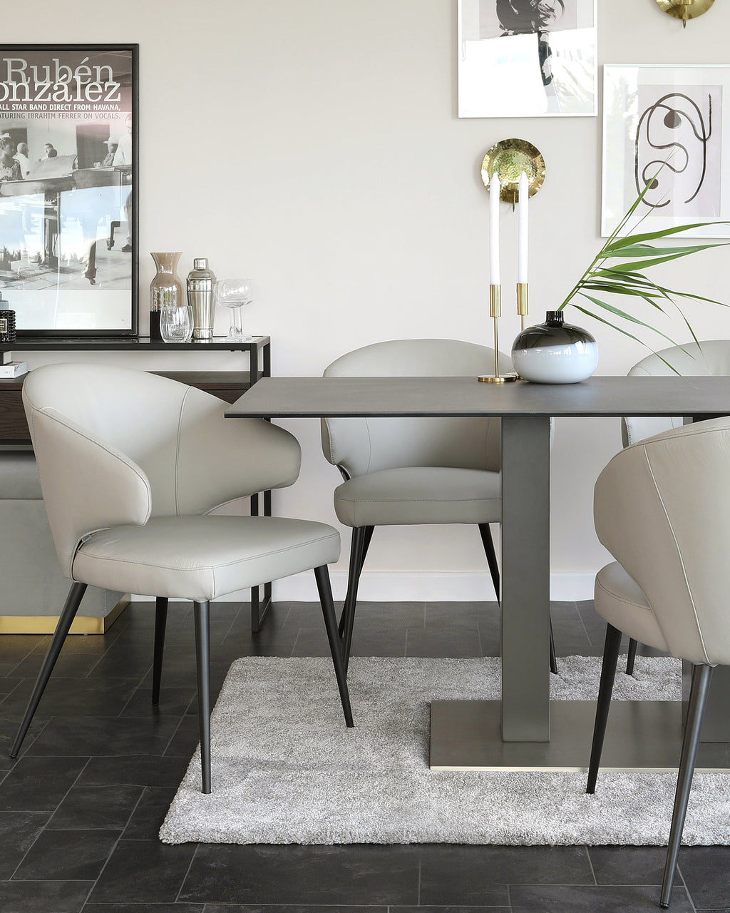 Mia Dark Grey Ceramic 6 Seater Dining Table