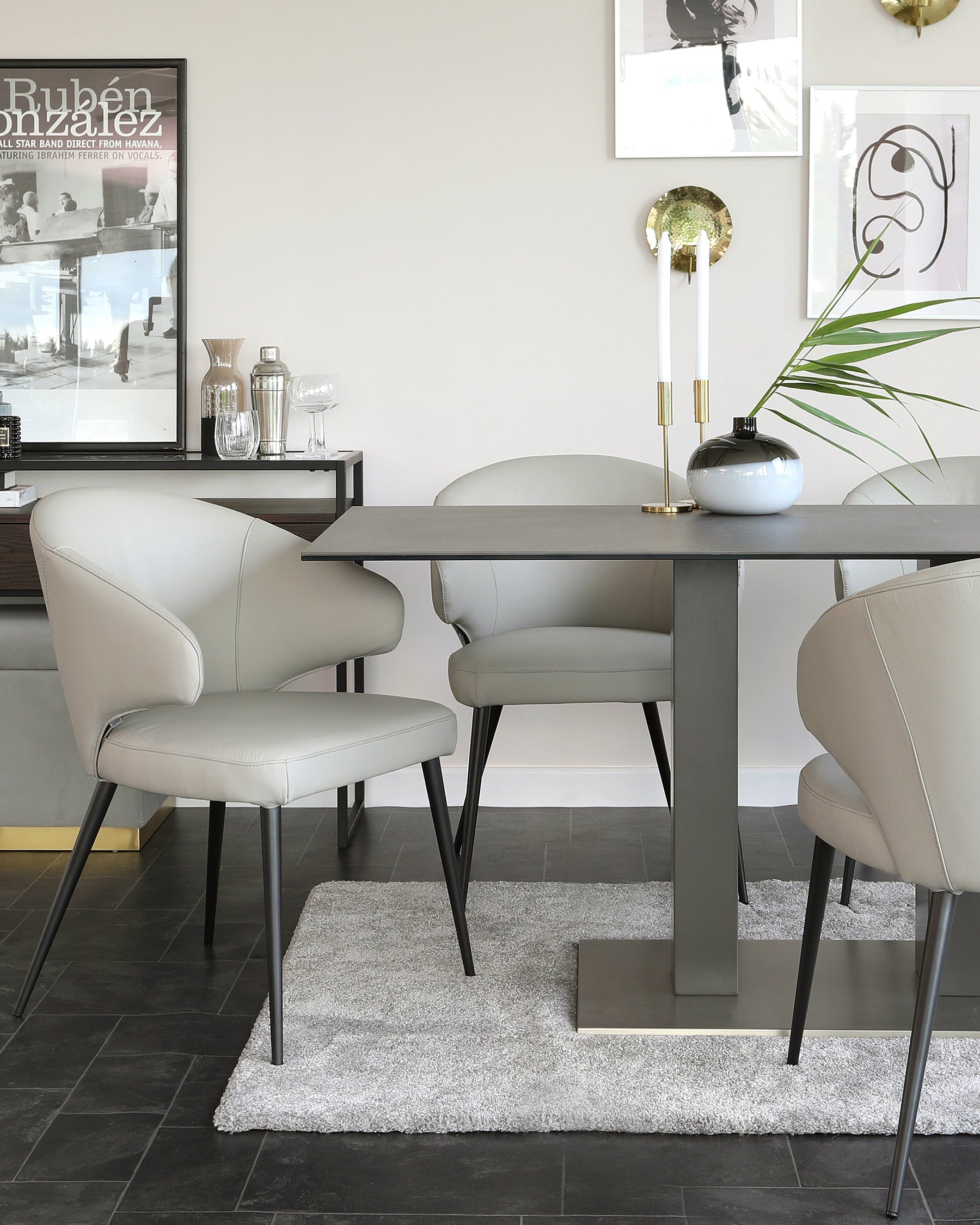 Mia Dark Grey Ceramic 6 Seater Dining Table