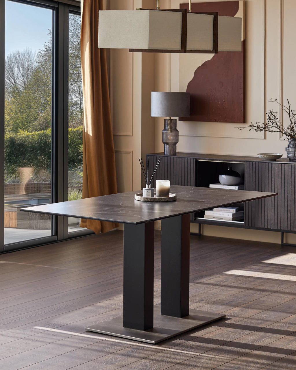 Mia Black Ceramic 6 Seater Dining Table