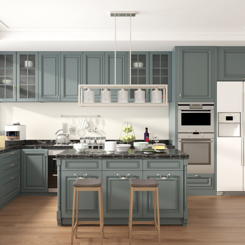 37in Mid-century Modern 5-light Crystal Rectangle Chandelier for Dining Room - 37 inches