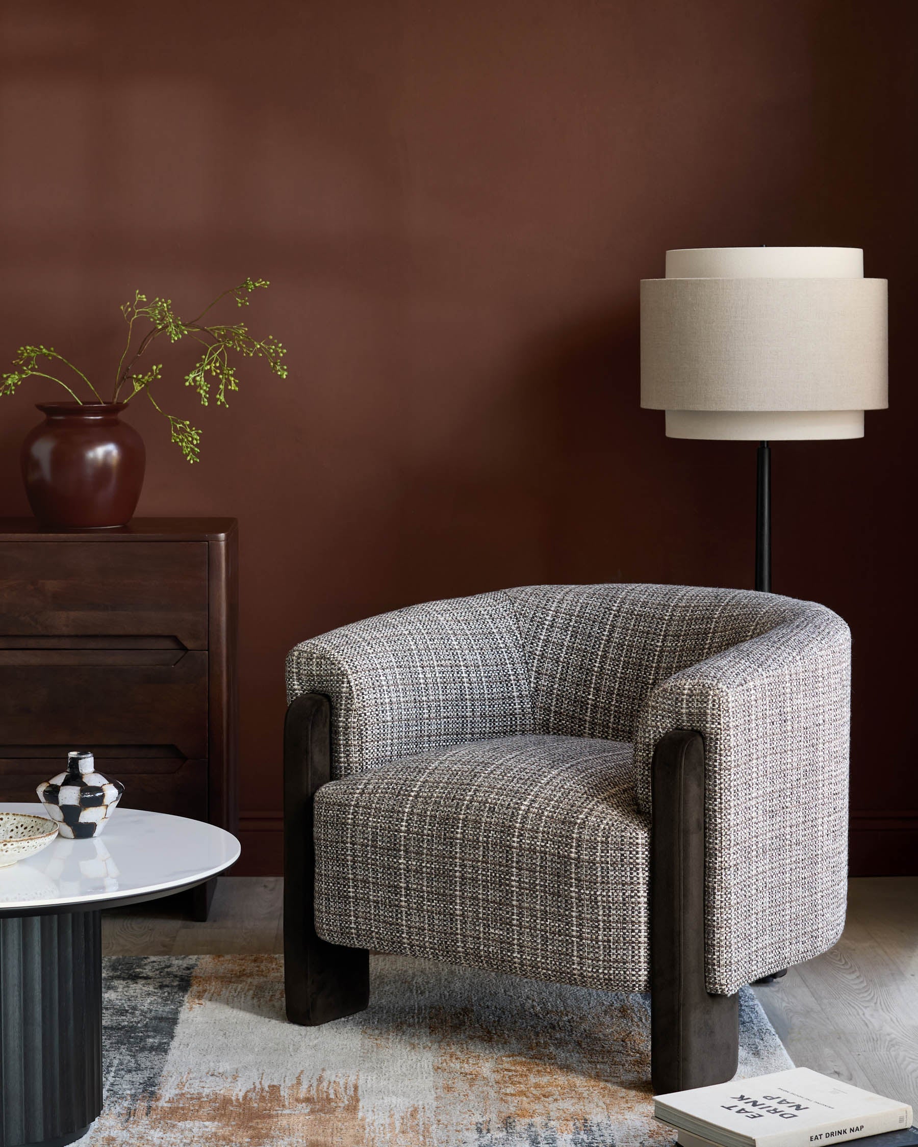 Miles mocha mixed material occasional chair