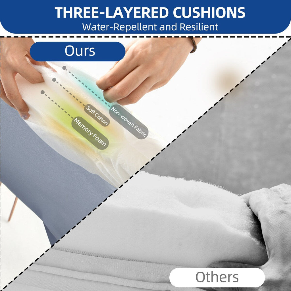 Moasis 3 Pieces Outdoor Wicker Furniture Patio Bistro Set with 2 Chairs and Coffee Table