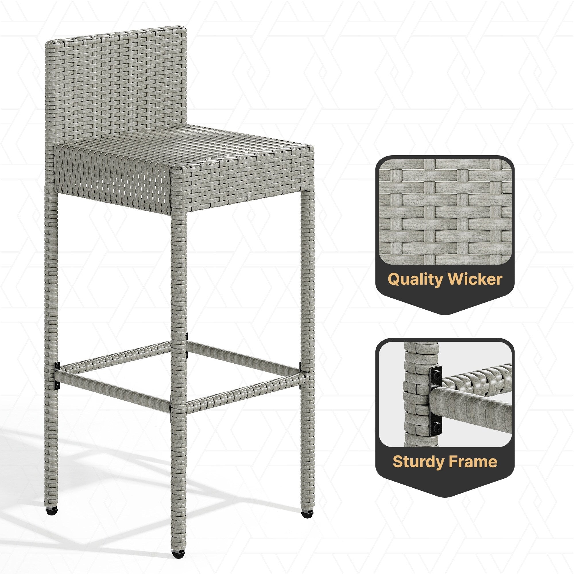 Moasis 5-Piece Outdoor Furniture Wicker Bar Set - 5 PCS