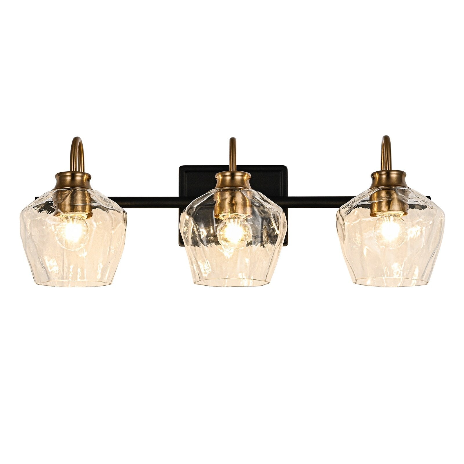 Modern 3/4-lights Bathroom Dimmable Vanity Lights Wall Sconces with Glass Shade