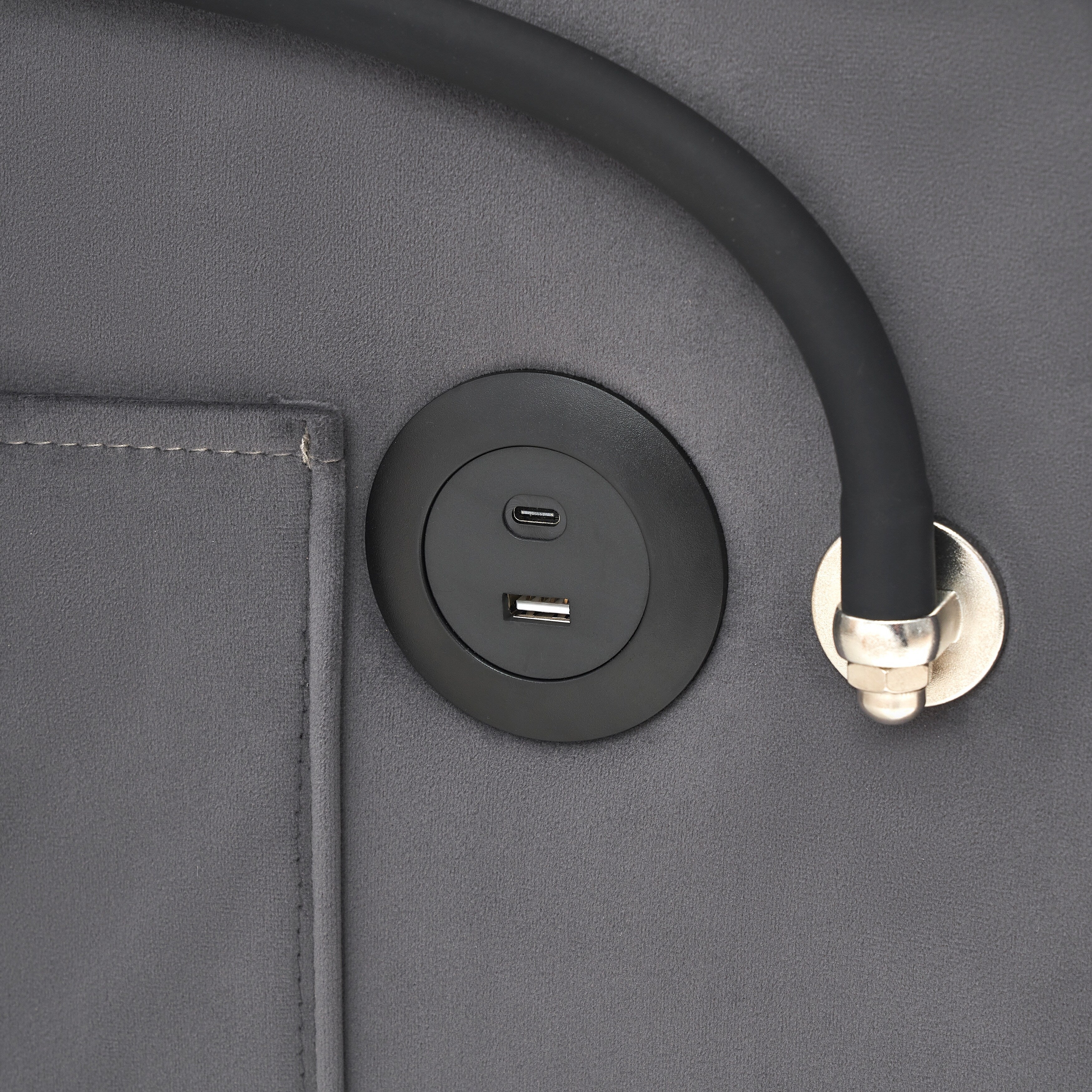 Modern 70.86 3 in 1 Single Convertible Sofa Bed with Adjustable Back and USB Charging Port for Living Room