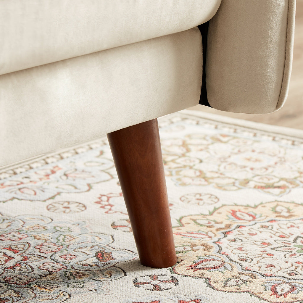 Modern Futon Sofa Bed, Convertible Sleeper Sofa with Tapered Wood Legs, 78.35 W, Small Split Back Sofa for Living Room