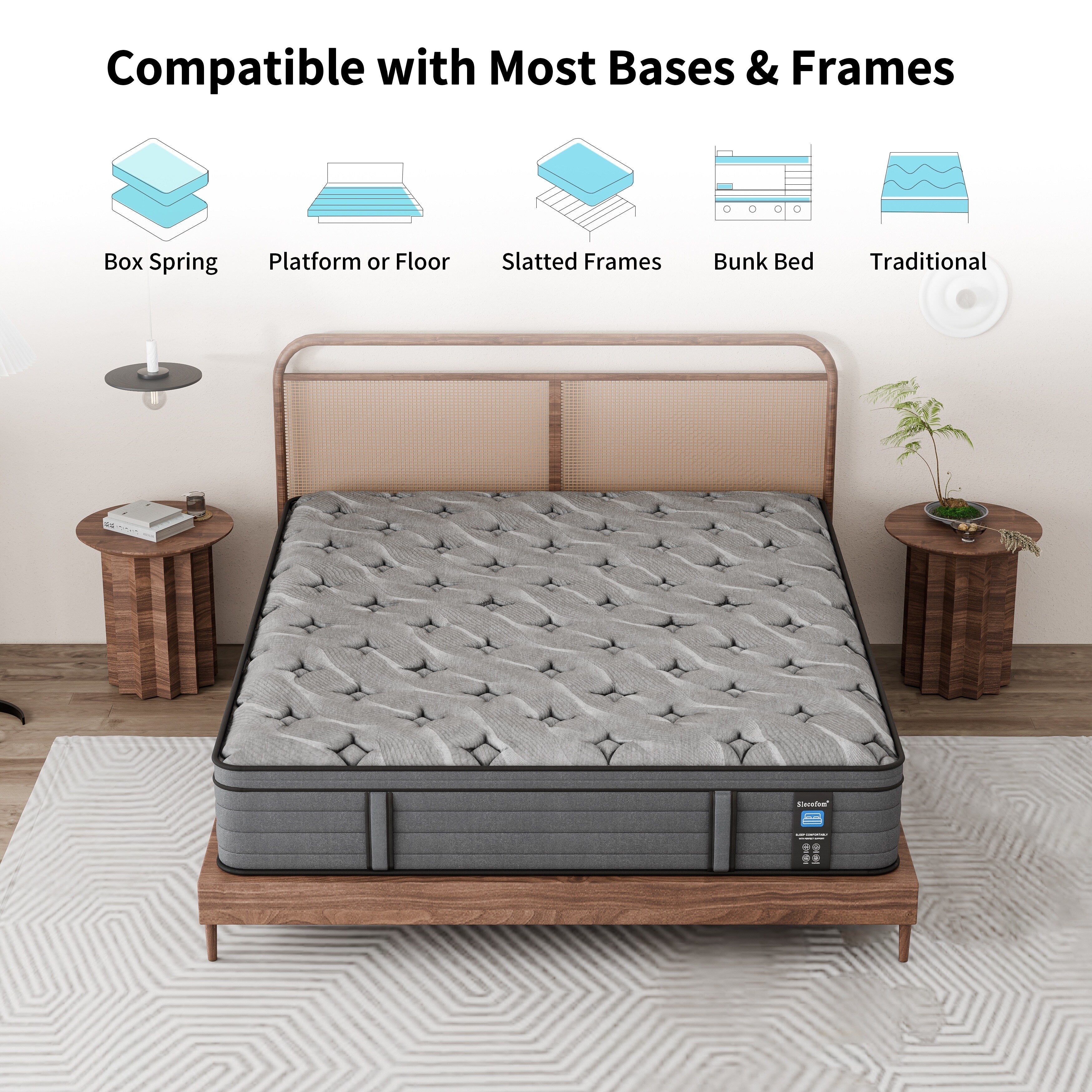 Modland 14-inch Hybrid Medium Euro Top Mattress, Pocket Spring Mattress in a Box