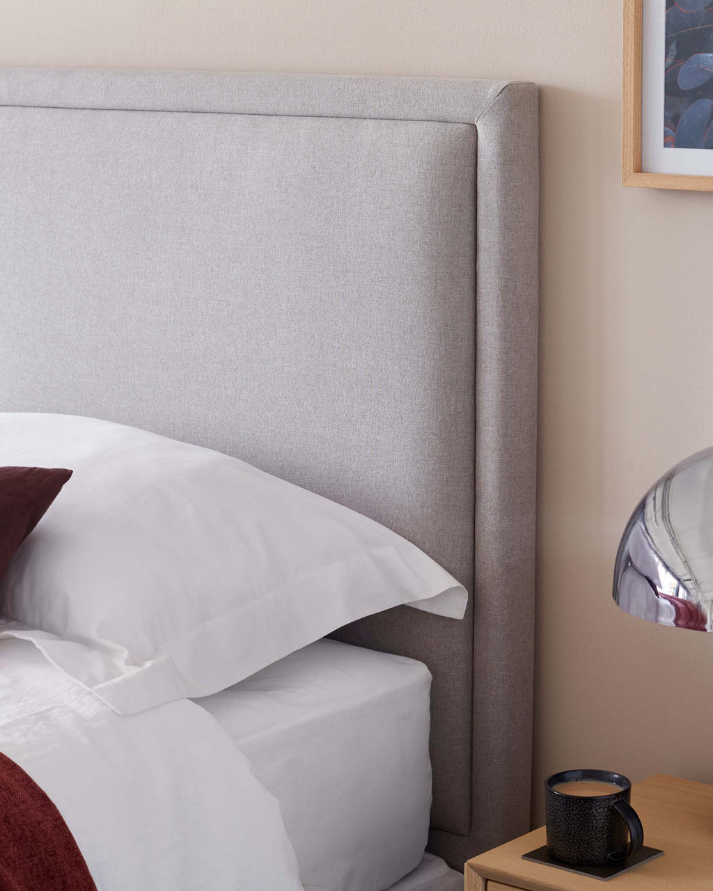 Monica Light Grey Fabric Double Headboard