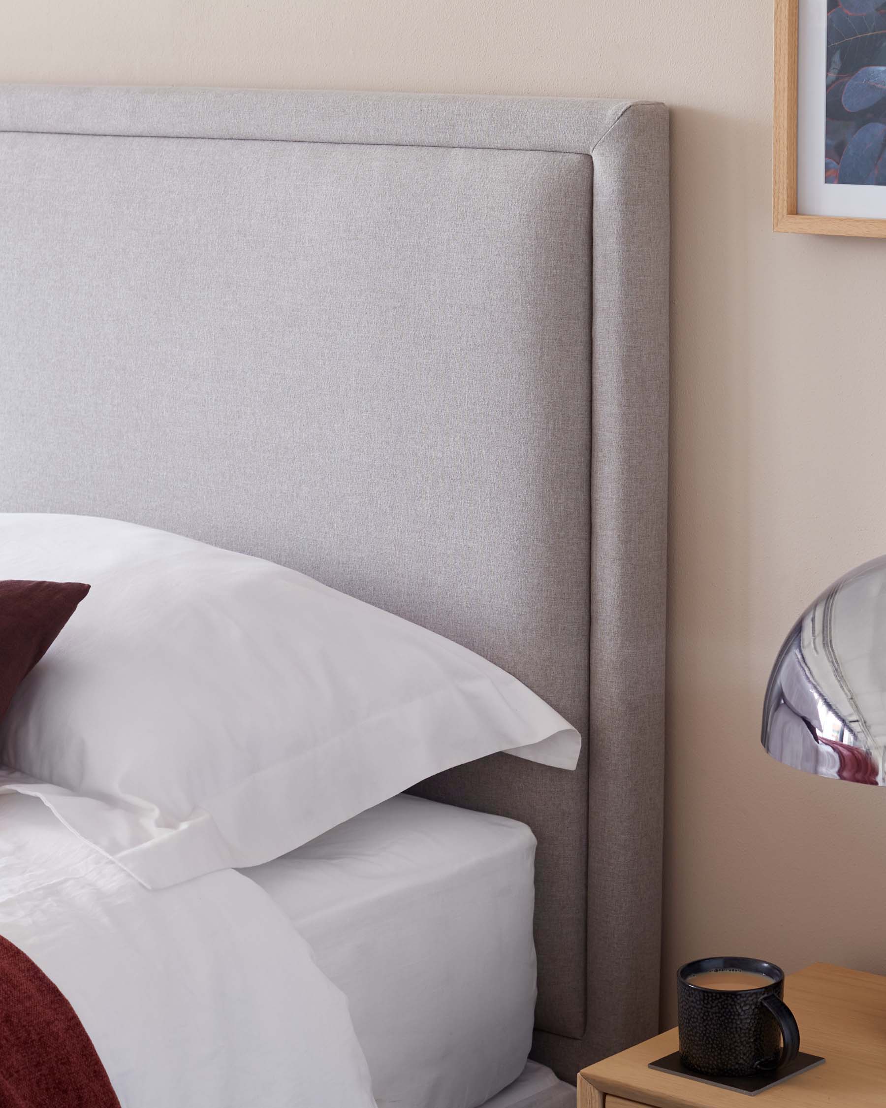 Monica Light Grey Fabric King Size Headboard