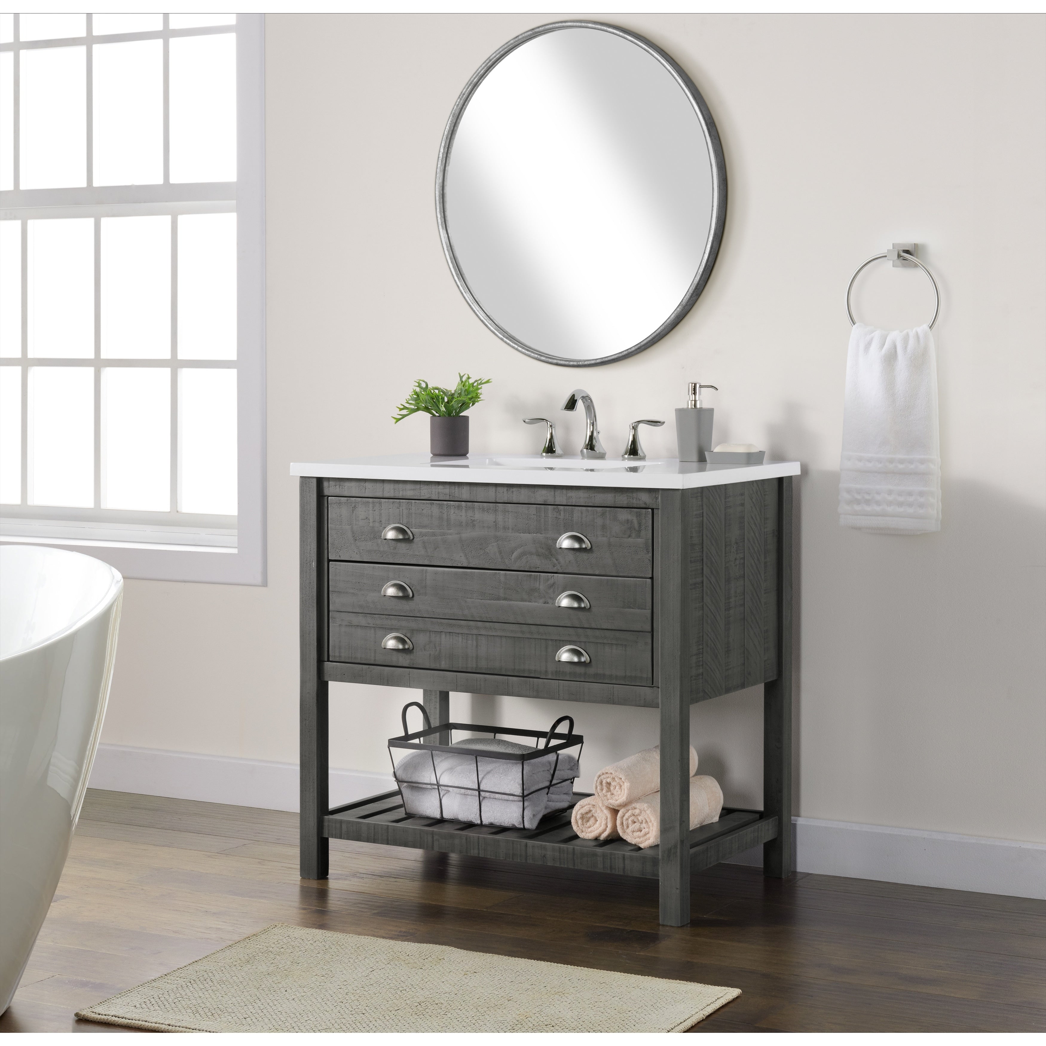 Monterey 37 Farmhouse Single Bathroom Vanity with Top