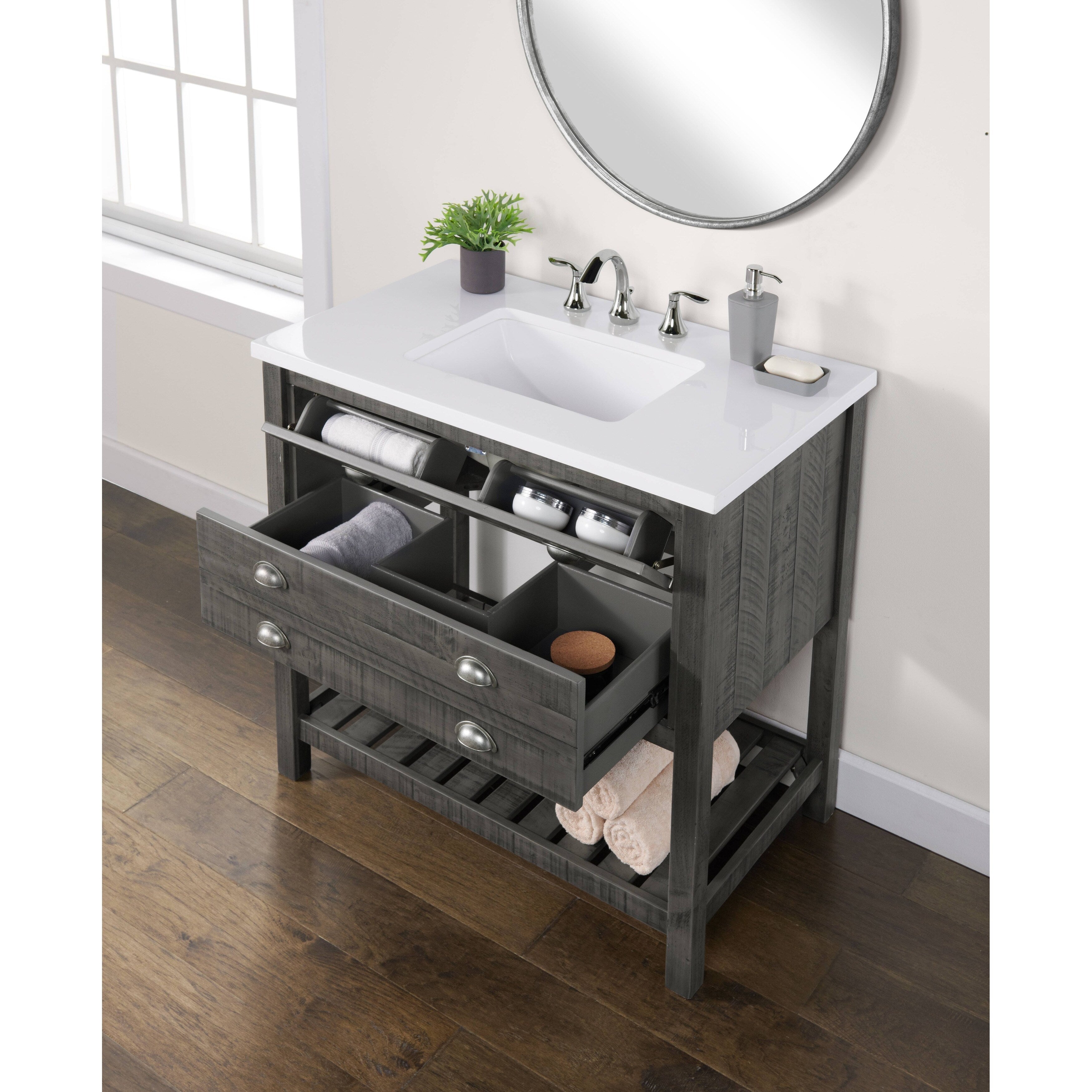 Monterey 37 Farmhouse Single Bathroom Vanity with Top
