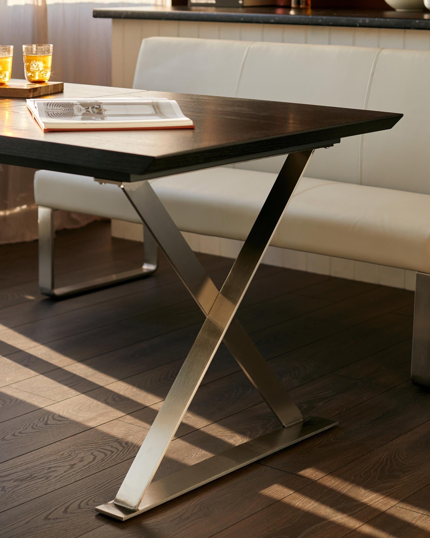 Nala black wood 6 seater dining table