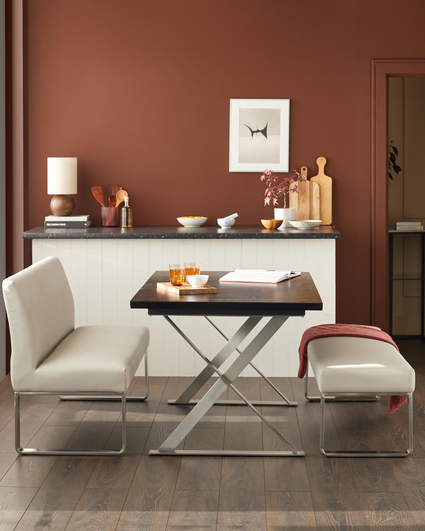 Nala black wood 6 seater dining table