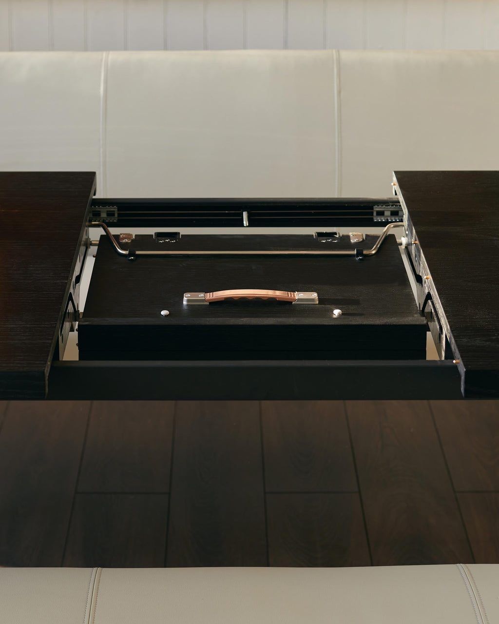 Nala dark washed wood extending 6 to 8 seater dining table