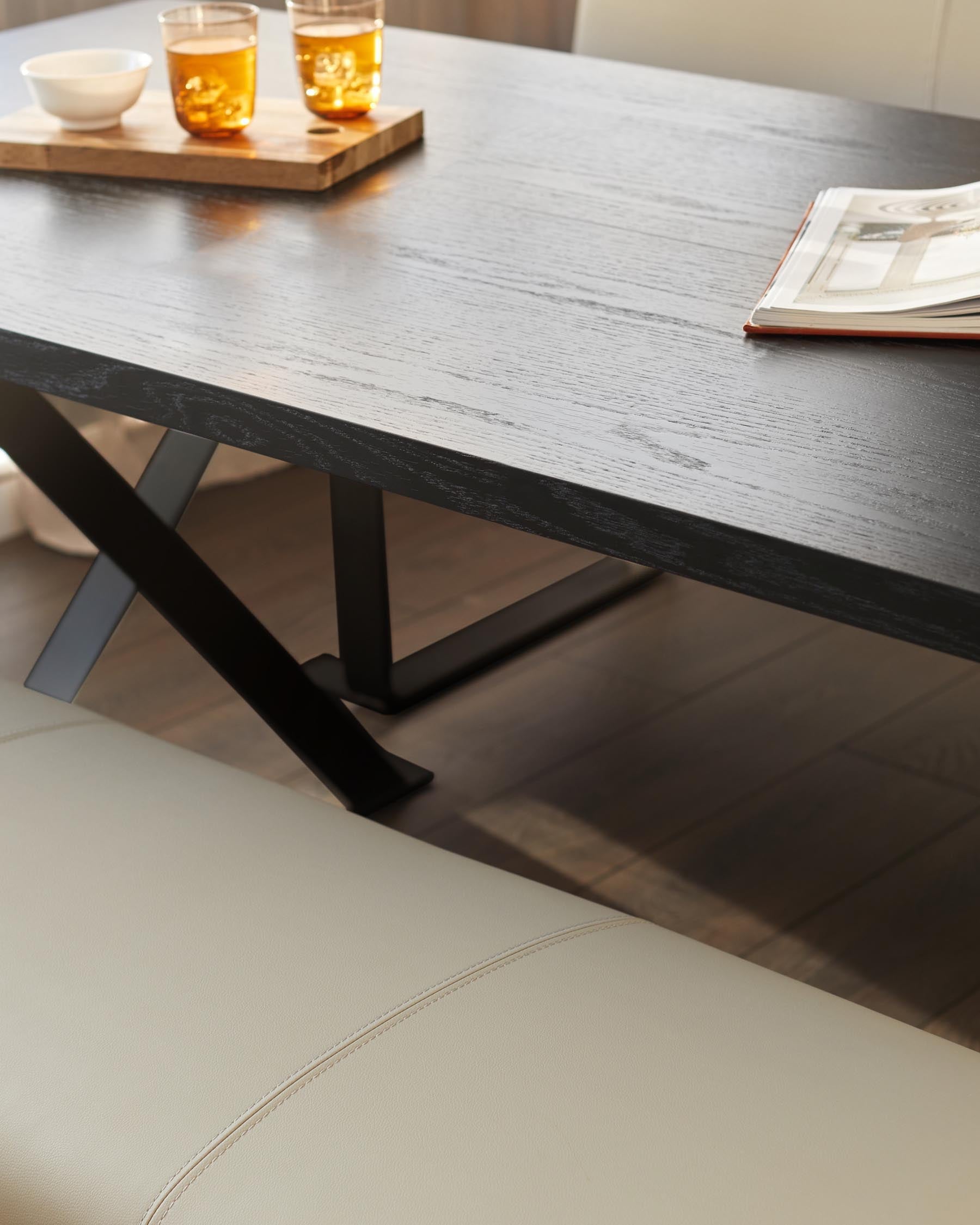 Nala dark washed wood 6 seater dining table