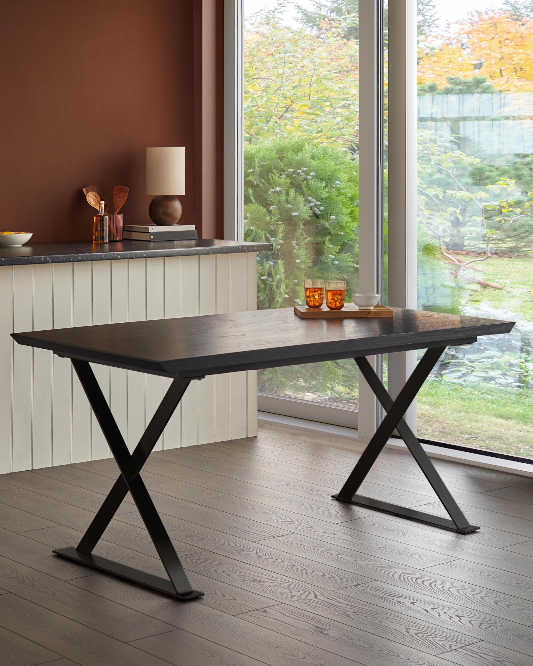Nala dark washed wood 6 seater dining table