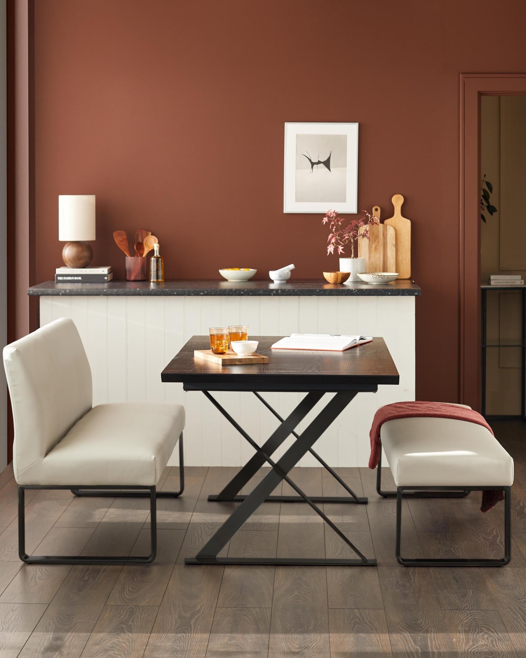 Nala dark washed wood 6 seater dining table