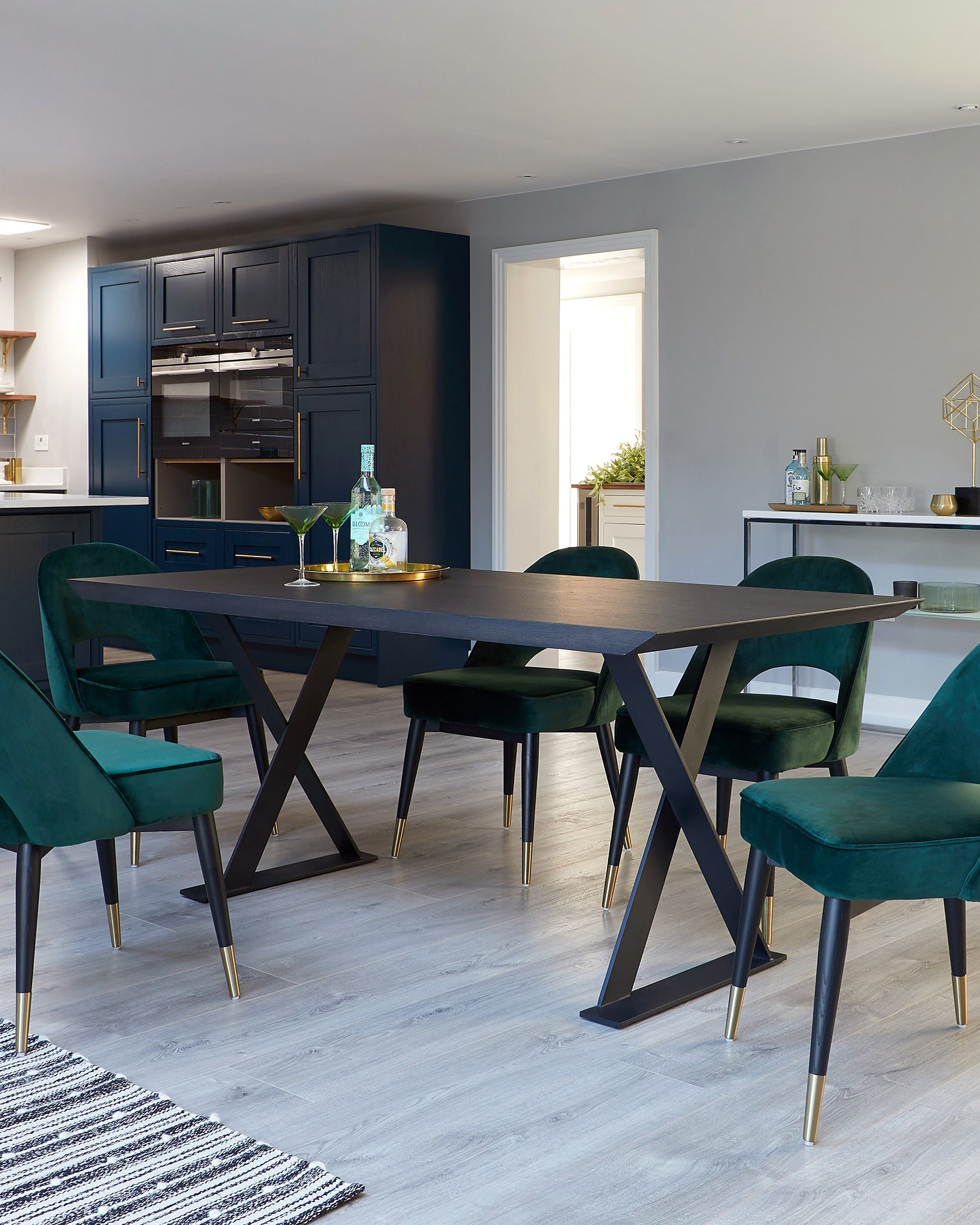 Nala dark washed wood 6 seater dining table