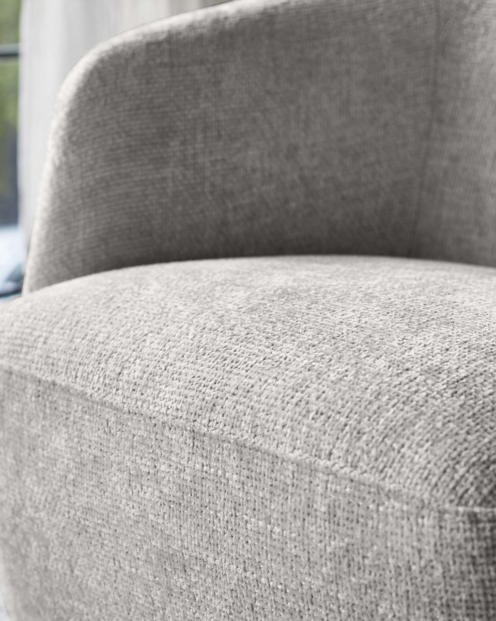 Natalia light grey chunky weave swivel accent chair