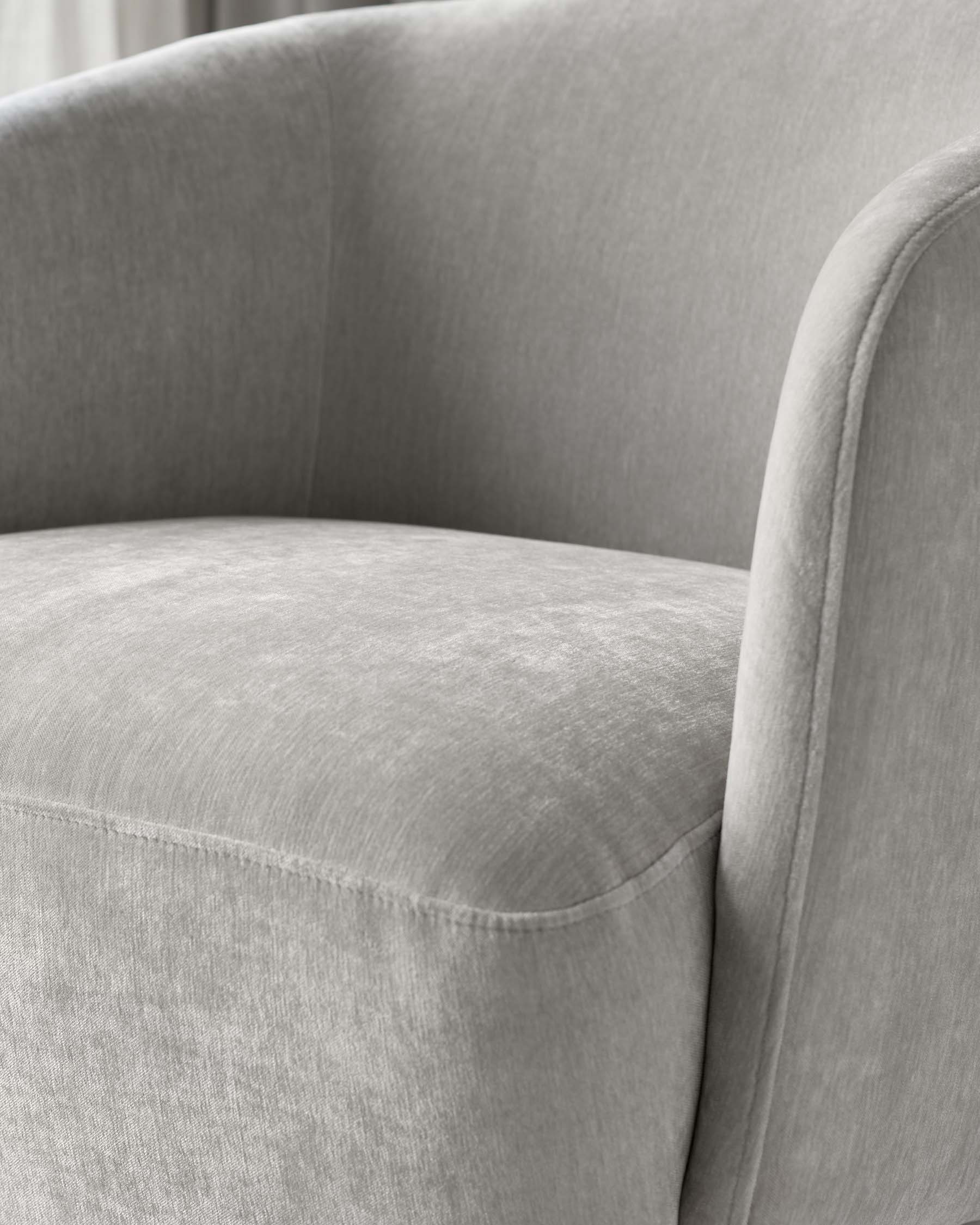 Natalia light grey chenille swivel accent chair