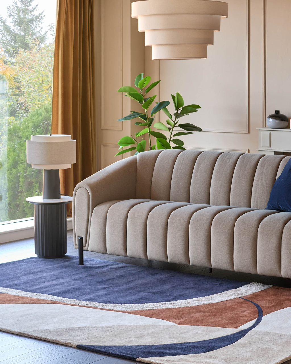 Neo navy textured small rug