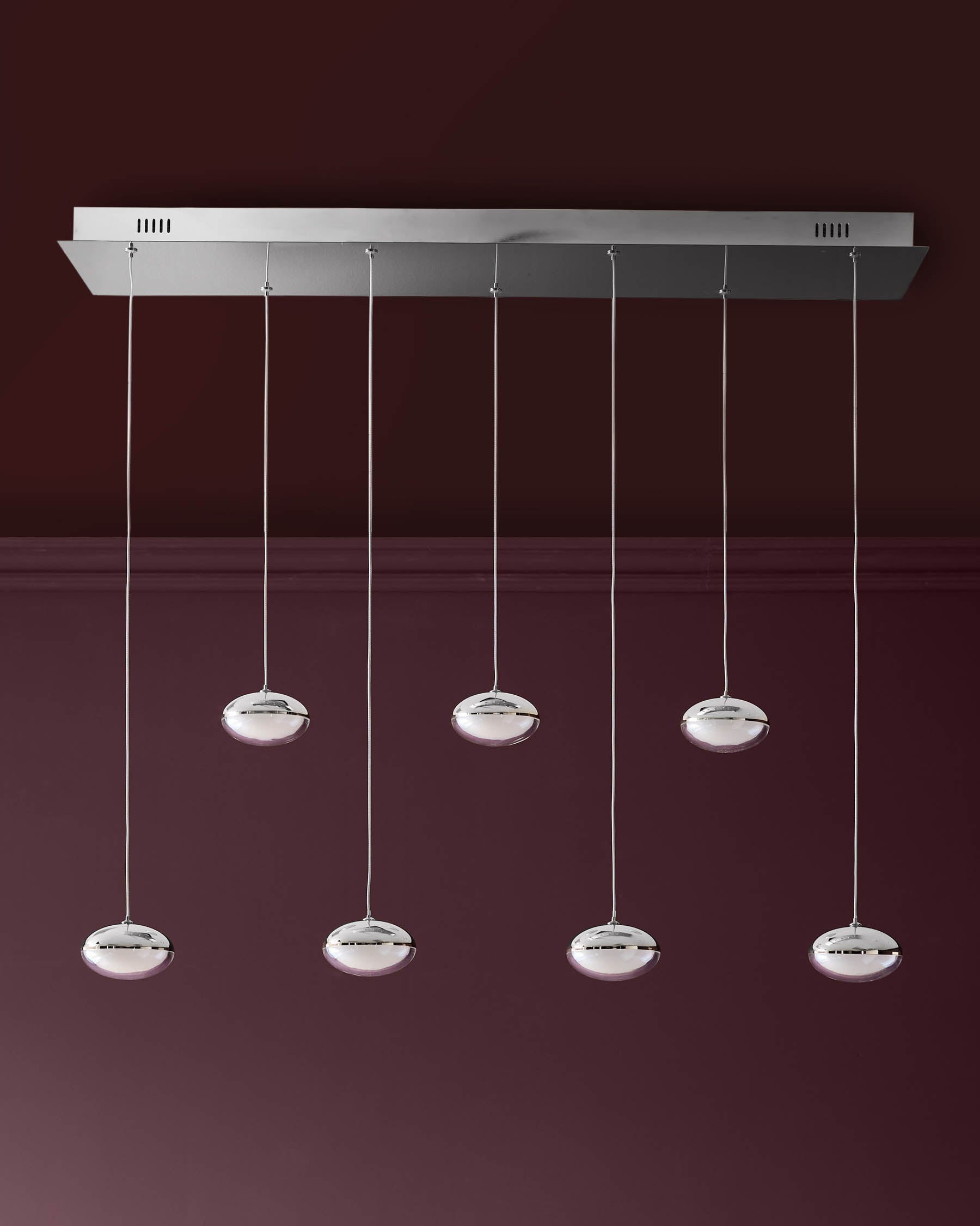 Nina silver chrome with clear gloss LED adjustable 7 pendant